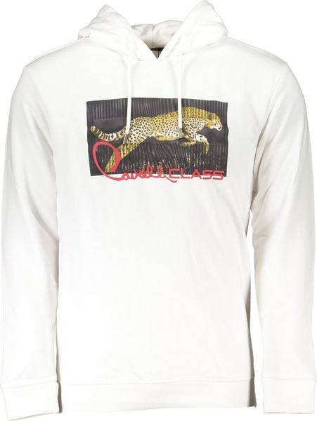 Cavalli Class BIAŁA BLUZA MĘSKA BEZ ZAMKU KLASY CAVALLI S. Białe bluzy męskie Cavalli Class, m, bez wzorów, bez kaptura. Za 189.40 zł.