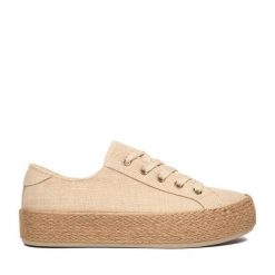 Espadryle JENNY. Brązowe espadryle damskie Jenny, bez wzorów, bez obcasa, bez zapięcia. Za 99.99 zł.