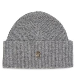 Czapka Tommy Hilfiger. Szare czapki i kapelusze damskie Tommy Hilfiger, na zimę, bez wzorów. Za 349.99 zł.