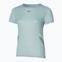 Koszulka do biegania damska Mizuno DryAeroFlow Tee. Niebieskie koszulki sportowe damskie Mizuno, s, bez wzorów, z materiału, klasyczne, bez kołnierzyka. Za 129.99 zł.