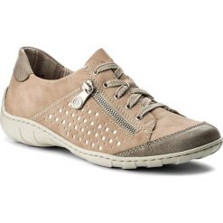Półbuty RIEKER - M3708-42 Rosa. Czerwone półbuty damskie Rieker, z materiału. W wyprzedaży za 179.00 zł.