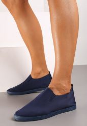 Granatowe Wsuwane Tenisówki z Elastyczną Podeszwą Vimene. Niebieskie trampki i tenisówki damskie Born2be, bez wzorów, eleganckie, bez zapięcia. Za 34.99 zł.