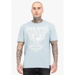 Luźny T-shirt Tapout Throper. Niebieskie t-shirty męskie TAPOUT, xl, bez wzorów, z bawełny, bez kołnierzyka. Za 136.00 zł.