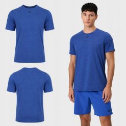 T-SHIRT MĘSKI 4F KOSZULKA TRENINGOWA SZYBKOSCHNĄCA XL. Niebieskie koszulki sportowe męskie 4f, m, bez wzorów, z dresówki, biznesowe, bez kołnierzyka. Za 99.99 zł.
