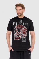 PHILIPP PLEIN Czarny męski t-shirt skull, Rozmiar L. Czarne t-shirty męskie Philipp Plein, l, bez wzorów, bez kołnierzyka. W wyprzedaży za 1,235.99 zł.