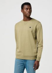 MESKA BLUZA WRANGLER SIGN OFF CREW ALOE 112371463. Bluzy męskie Wrangler, m, bez wzorów, bez kaptura. Za 189.99 zł.