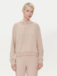 HUGO Bluza 50490594 Beżowy Regular Fit. Brązowe bluzy damskie Hugo, l, bez wzorów, z bawełny, bez kaptura. Za 229.99 zł.