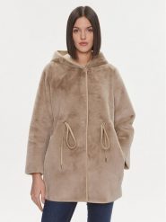 Liu Jo Futro MF3069 E0863 Beżowy Regular Fit. Brązowe płaszcze damskie Liu Jo, bez wzorów, z futra, bez kaptura. Za 1,889.00 zł.