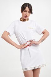 Sukienka mini typu T-shirt PATRIZIA PEPE. Sukienki damskie Patrizia Pepe, xs, bez wzorów, bez kołnierzyka. W wyprzedaży za 716.23 zł.