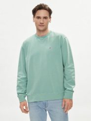 Lee Bluza Plain 112349100 Zielony Regular Fit. Zielone bluzy męskie Lee, m, bez wzorów, z bawełny, bez kaptura. Za 179.00 zł.