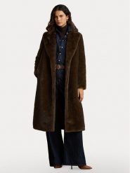 LAUREN RALPH LAUREN Futro 297P23467001 Brązowy ciemny Regular Fit. Brązowe płaszcze damskie Lauren Ralph Lauren, xl, bez wzorów, z futra, bez kaptura. Za 1,999.00 zł.