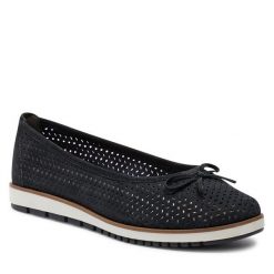 Baleriny Tamaris. Niebieskie baleriny damskie Tamaris, bez wzorów, bez obcasa. Za 339.99 zł.