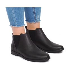 Czarne Botki Z Gumką 951-PA Czarny. Czarne botki damskie ButyModne, eleganckie, bez obcasa, bez zapięcia. Za 89.00 zł.