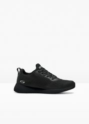 Wygodne sneakersy marki Skechers z pianką memory. Czarne obuwie sportowe damskie bonprix, bez wzorów. Za 249.99 zł.