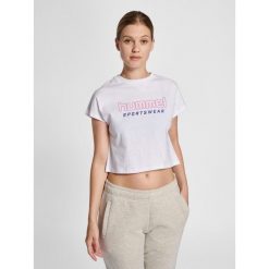 Damska koszulka crop top Hummel Legacy June. Białe t-shirty damskie Hummel, xl, bez wzorów, z bawełny, klasyczne, bez kołnierzyka. Za 114.00 zł.