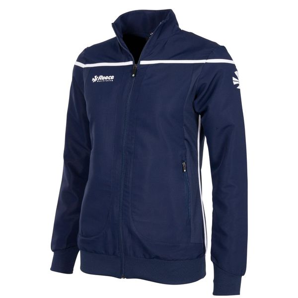 Damska kurtka treningowa Reece Varsity granatowo-biało-niebieska. Białe kurtki damskie REECE, m, bez wzorów, z poliesteru, bez kaptura. Za 203.99 zł.