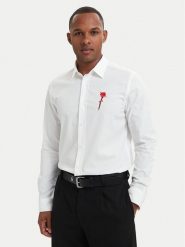 HUGO Koszula Emero 50566268 Biały Relaxed Fit. Białe koszule męskie Hugo, l, bez wzorów, z bawełny, bez kołnierzyka, bez ramiączek. Za 449.99 zł.