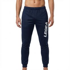Męskie Spodnie Biegowe Kansas Niebiesko-Białe. Białe spodnie sportowe męskie Legea, m, bez wzorów, z bawełny, na fitness i siłownię. Za 72.00 zł.