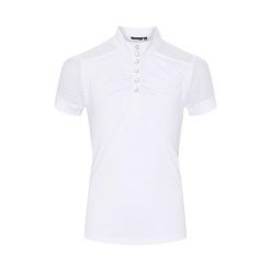 Dziewczęca koszulka do jazdy konnej Equipage Hazel. Białe bluzki dla dziewczynek EQUIPAGE, na lato, bez wzorów, bez kołnierzyka, bez ramiączek. Za 236.50 zł.