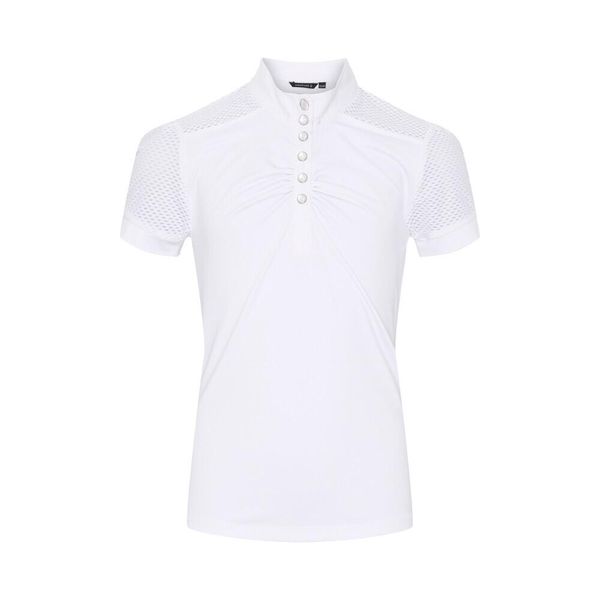 Dziewczęca koszulka do jazdy konnej Equipage Hazel. Białe t-shirty i topy dla dziewczynek EQUIPAGE, bez wzorów, bez ramiączek. Za 186.50 zł.