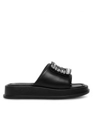 Badura Klapki WFA2589-1Z Czarny. Czarne klapki damskie Badura, bez wzorów, ze skóry, bez obcasa. Za 229.99 zł.