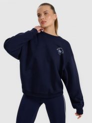 4F Bluza dresowa nierozpinana bez kaptura damska - granatowa L. Niebieskie bluzy sportowe damskie 4f, l, bez wzorów, z dresówki, bez kaptura. W wyprzedaży za 139.99 zł.
