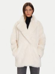 Eleh Futro Bianco Panna EFW250385 Écru Regular Fit. Płaszcze damskie Eleh, bez wzorów, z futra, bez kaptura. Za 749.99 zł.