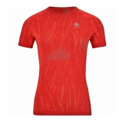 Koszulka do biegania damska Odlo T-shirt ZEROWEIGHT CERAMIC. Czerwone koszulki sportowe damskie Odlo, l, bez wzorów, bez kołnierzyka, bez ramiączek, do biegania. W wyprzedaży za 253.20 zł.