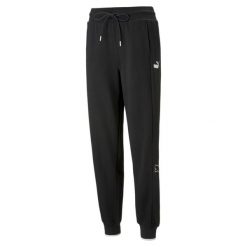 Spodnie sportowe damskie Puma Power Colorblock. Czarne obuwie sportowe damskie Puma, bez wzorów, z dresówki, na fitness i siłownię. Za 346.00 zł.