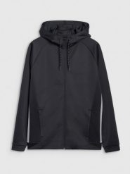 4F Bluza treningowa regular szybkoschnąca męska - czarna 3XL. Czarne bluzy męskie 4f, m, bez wzorów, z dzianiny, z kapturem. Za 199.99 zł.