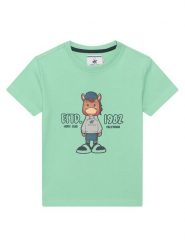 Beverly Hills Polo Club T-Shirt P-SS26B-TS0135 Zielony Regular Fit. Zielone t-shirty dla chłopców Beverly Hills Polo Club, bez wzorów, z bawełny, bez ramiączek. Za 129.99 zł.