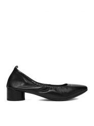 GINO ROSSI Czółenka EO-GL97D-170 Czarny. Czarne czółenka damskie Gino Rossi, bez wzorów, ze skóry, bez obcasa, bez zapięcia. Za 329.99 zł.