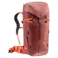 Plecak górski Deuter Guide 34+ - redwood/papaya. Czerwone plecaki damskie Deuter, bez wzorów. Za 764.99 zł.