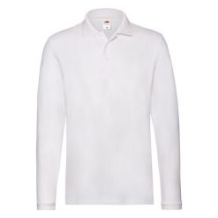 Męska Koszulka Polo Premium Z Długim Rękawem. Czarne bluzki z długim rękawem męskie Fruit of the Loom, m, bez wzorów, bez ramiączek. Za 81.99 zł.