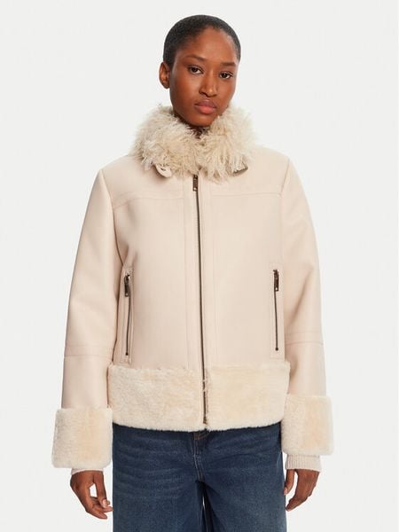 TWINSET Kurtka z imitacji skóry 252TP2410 Beżowy Regular Fit. Brązowe kurtki damskie Twinset, bez wzorów, ze skóry, bez kaptura. Za 1,299.00 zł.