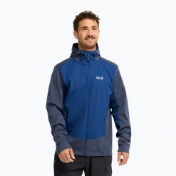 Kurtka softshell męska Jack Wolfskin Skyvail. Niebieskie kurtki męskie Jack Wolfskin, m, bez wzorów, z materiału, bez kaptura. Za 509.99 zł.