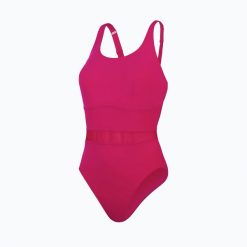 Strój pływacki jednoczęściowy Speedo Shaping LuniaGlow One Piece. Czerwone kostiumy jednoczęściowe damskie Speedo, l, bez wzorów, sportowe, do pływania. Za 239.99 zł.