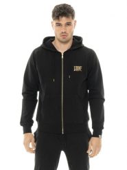 Leone Stripe Gold męska bawełniana bluza z kapturem bez zabrudzeń. Czarne bluzy męskie LEONE 1947 APPAREL, m, bez wzorów, z bawełny, z kapturem, na fitness i siłownię. Za 147.31 zł.