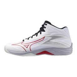 Buty halowe Mizuno Thunder Blade Z Mid. Białe buty sportowe męskie Mizuno, bez zapięcia, do piłki ręcznej. Za 340.40 zł.