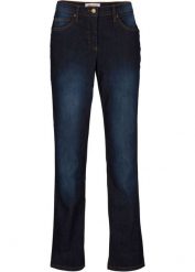 Dżinsy Straight, Mid Waist, ze stretchem. Niebieskie jeansy damskie bonprix. Za 92.99 zł.