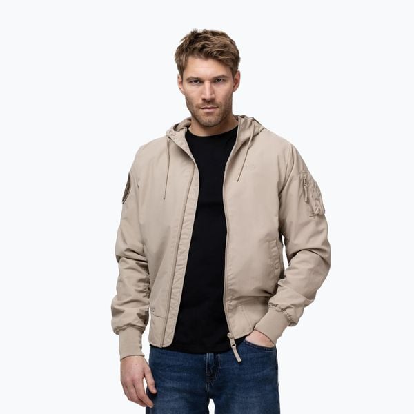 Kurtka męska Pitbull Hooper Hooded. Brązowe kurtki męskie PITBULL, l, bez wzorów, z nylonu, eleganckie, bez kaptura. Za 249.99 zł.