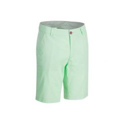 Spodenki bermudy 500 zielone. Zielone szorty męskie INESIS, z bawełny. Za 49.99 zł.