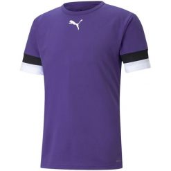 Koszulka piłkarska męska PUMA teamRISE Jersey. Fioletowe koszulki sportowe męskie Puma, m, bez wzorów, z jersey, bez kołnierzyka, bez ramiączek, do piłki nożnej. Za 92.81 zł.