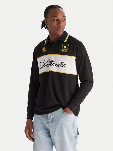 Kappa Polo Authentic Odran 321Y3PW Czarny Regular Fit. Czarne koszulki polo męskie Kappa, m, bez wzorów, bez ramiączek. Za 249.99 zł.