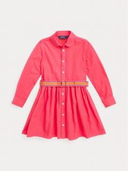 Polo Ralph Lauren Sukienka codzienna 312909813001 Różowy Regular Fit. Czerwone sukienki dla dziewczynek Polo Ralph Lauren, bez wzorów, z bawełny, bez ramiączek. Za 519.99 zł.