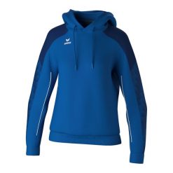 Bluza damska z kapturem Erima Evo Star. Niebieskie bluzy damskie Erima, na zimę, bez wzorów, z materiału, retro, bez kołnierzyka, bez ramiączek, z kapturem. Za 242.00 zł.