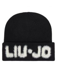 Liu Jo Czapka 2F5059 M0300 Czarny. Czarne rękawiczki damskie Liu Jo, na zimę, bez wzorów, z materiału. Za 219.99 zł.