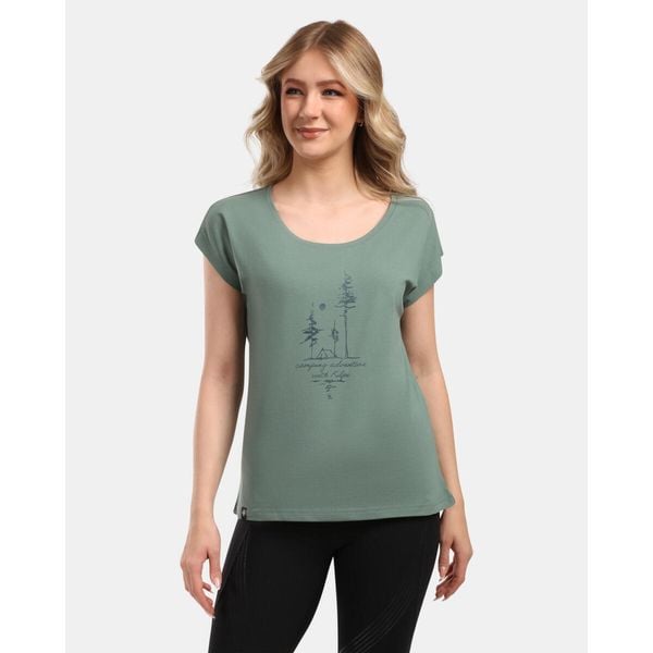 Damska koszulka bawełniana Kilpi ROANE-W. Zielone koszulki sportowe damskie Kilpi, m, bez wzorów, z bawełny, bez kołnierzyka. Za 101.89 zł.