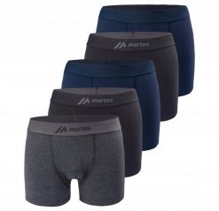 Beon Męskie bokserki Martes essentials RAVOR 5PACK black/grey/navy rozmiar L. Czarne bokserki męskie Beon, l, bez wzorów. Za 73.86 zł.