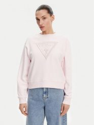Guess Bluza W5GQ12 KBKM0 Różowy Regular Fit. Czerwone bluzy damskie Guess, xl, z aplikacjami, z bawełny, bez kaptura. Za 429.99 zł.